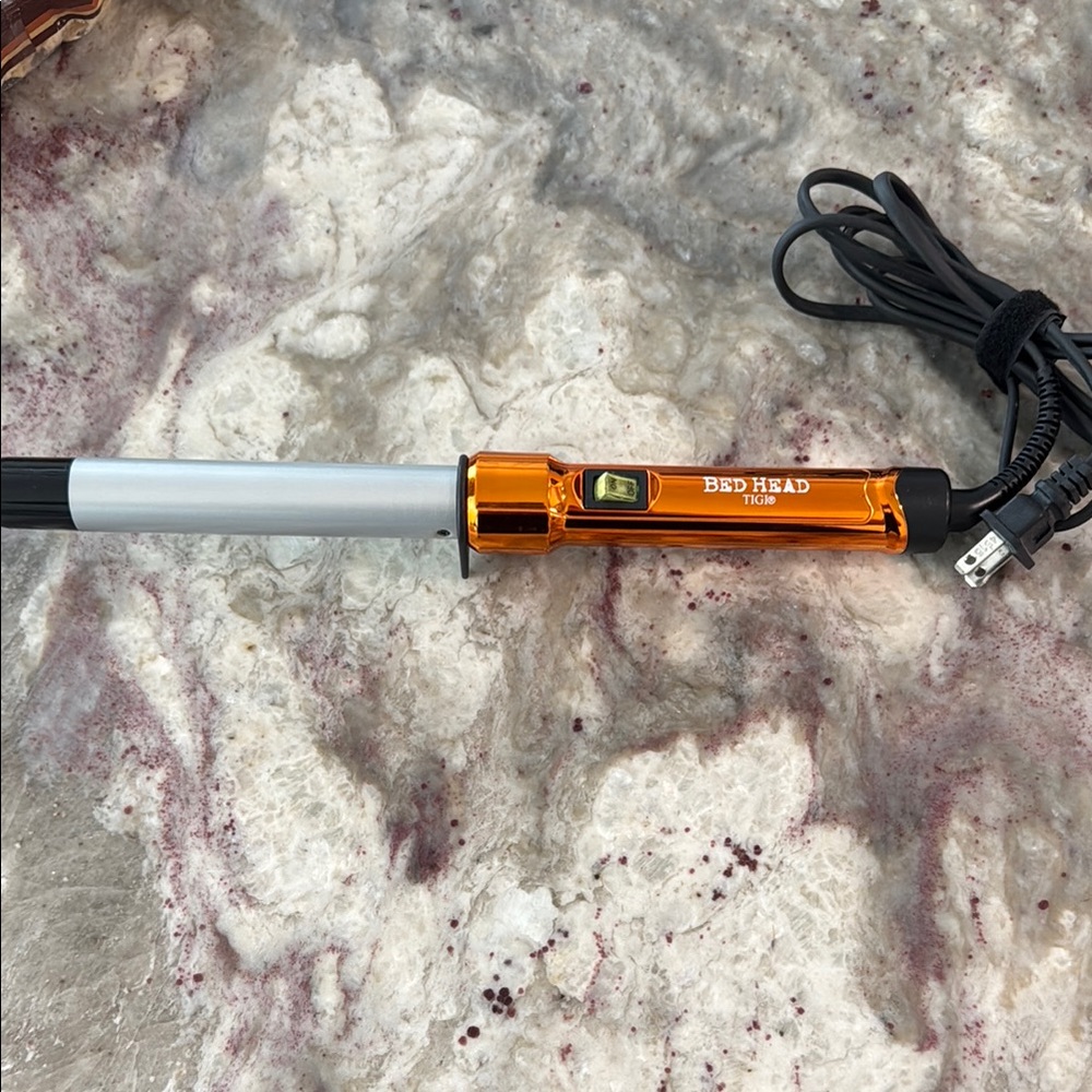 BedHead Vibrant Orange and Sleek Silver Curling Iron